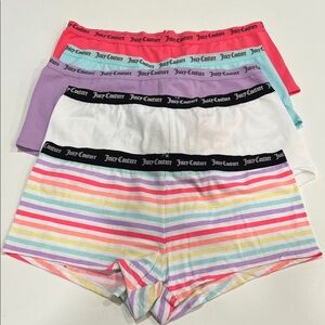 Juicy Couture 5 pack cotton/spandex vibrant boy-short.  Large